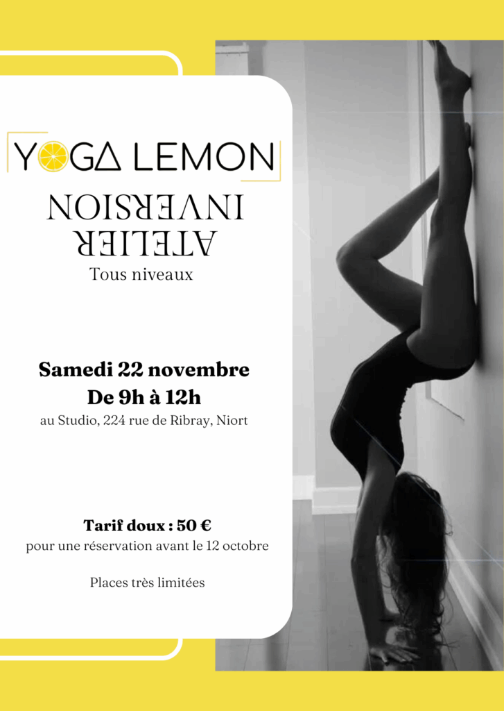 Atelier, matinée inversion au studio à Niort, gym, pilates,tous niveaux